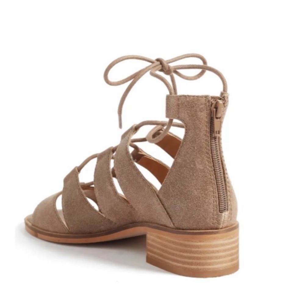 Lucky Brand 👣  Tazu Leather Suede Block Heel Sandals